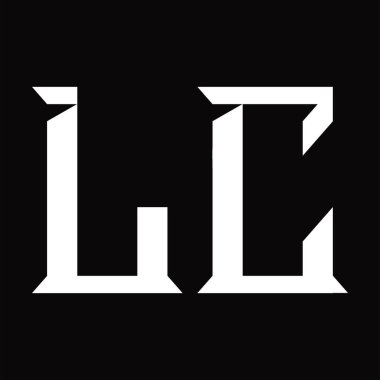 Dilimlenmiş siyah zemin tasarım şablonlu LC logo monogramı