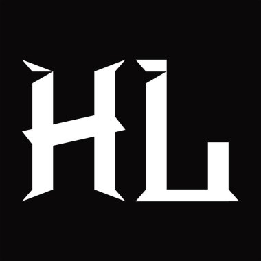 Dilimlenmiş siyah zemin tasarım şablonlu HL logo monogramı