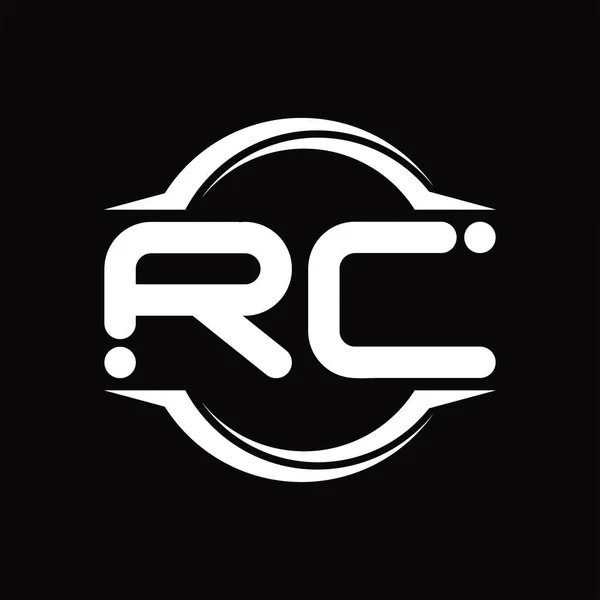 Logo Monogram Med Cirkel Rundad Skiva Form Blackground Design Mall — Stock vektor