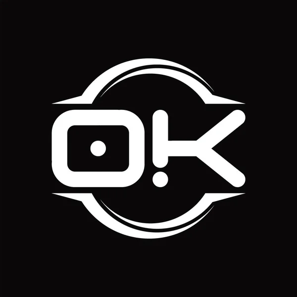 Логотип Монограмма Кругом Округлые Формы Ломтик Blackground Дизайн Шаблон — стоковый вектор