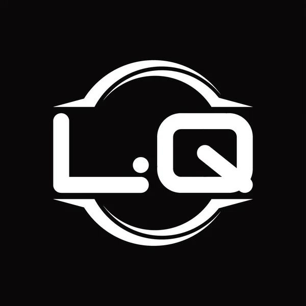 Монограма Логотипу Округленим Шаблоном Дизайну Чорного Майданчика — стоковий вектор