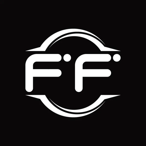 Monograma Logotipo Com Círculo Arredondado Forma Fatia Blackground Modelo Design —  Vetores de Stock