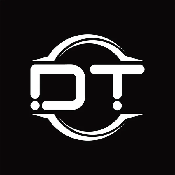 Logo Monogram Met Ronde Schijfvormige Blackground Design Sjabloon — Stockvector