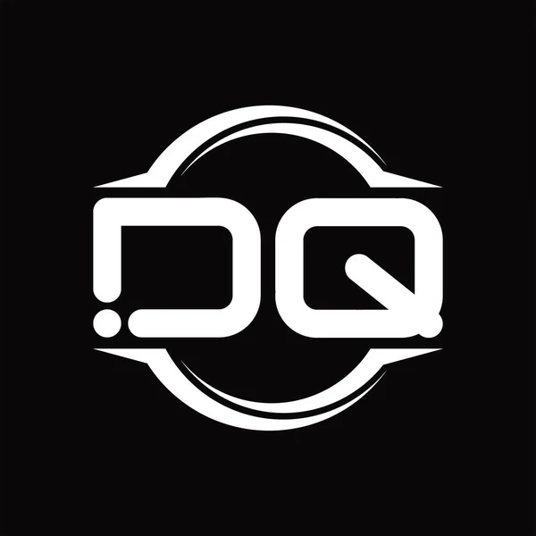 Logo Monogram Met Cirkel Afgeronde Plak Vorm Blackground Ontwerp Template — Stockvector