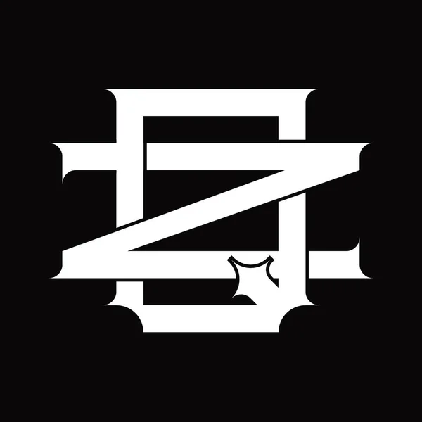 Монограмма Логотипа Винтажным Переплетающимся Стилем Белом Фоне — стоковый вектор