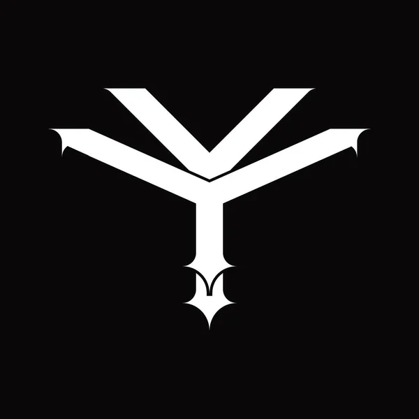 Logo Monogram Med Vintage Överlappande Länkad Stil Vit Design Mall — Stock vektor