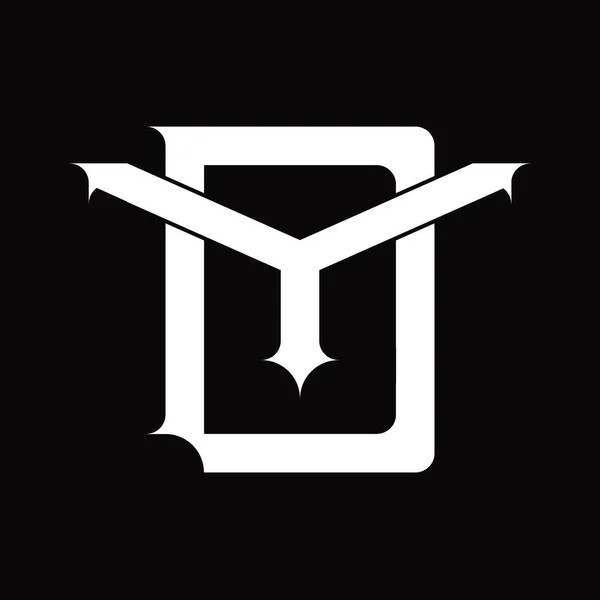Monogramma Logo Con Sovrapposizione Stile Vintage Collegato Modello Design Bianco — Vettoriale Stock