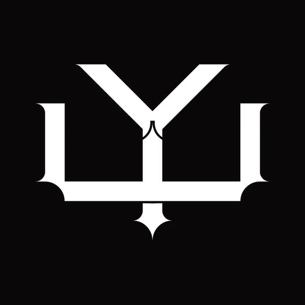 Logo Monogram Ročníkem Překrývající Propojený Styl Bílém Designu Šablony — Stockový vektor