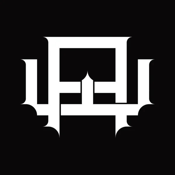 Monografia Logo Rocznika Nakładające Się Stylu Powiązanym Białym Wzorze Szablonu — Wektor stockowy