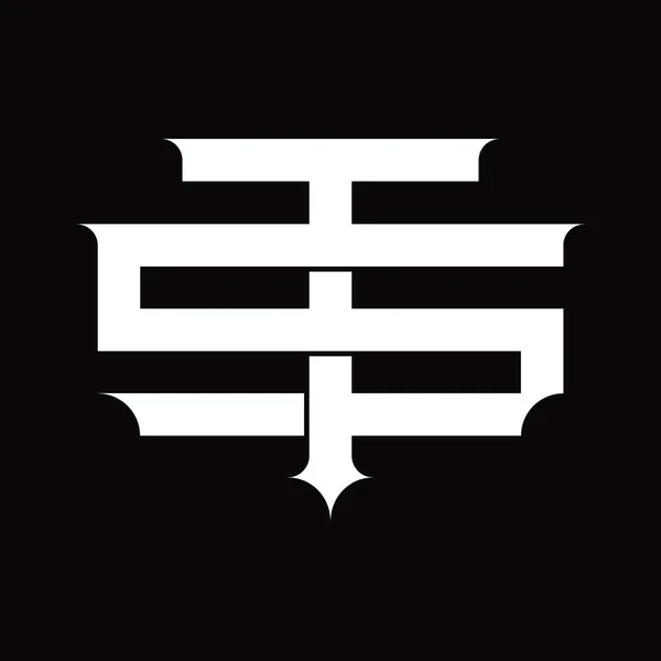 Logo Monogram Ročníkem Překrývající Propojený Styl Bílém Designu Šablony — Stockový vektor