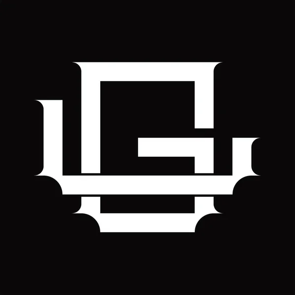Logo Monogram Vintage Overlapping Linked Style White Design Template — Stock Vector