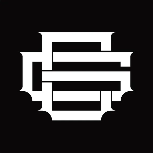 Монограмма Logo Винтажным Перекрытием Связанного Стиля Белом Шаблоне Дизайна — стоковый вектор