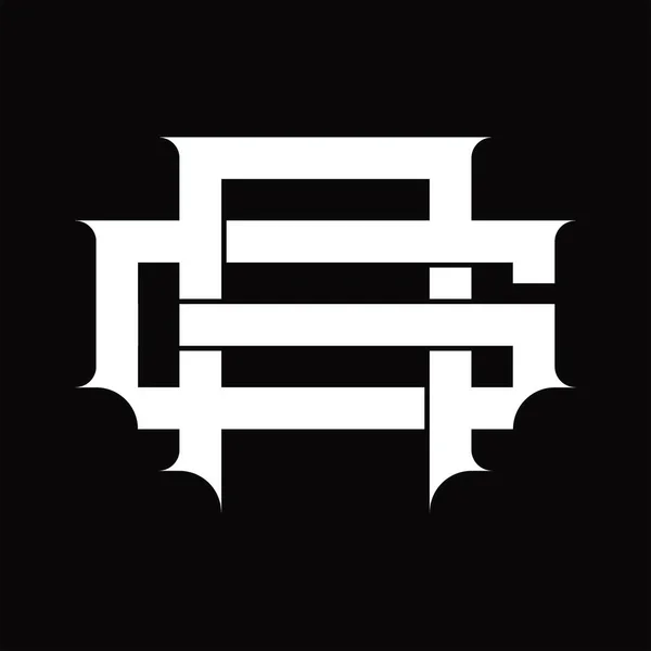 Монограма Логотипу Вінтажним Стилем Перекривається Білому Шаблоні Дизайну — стоковий вектор