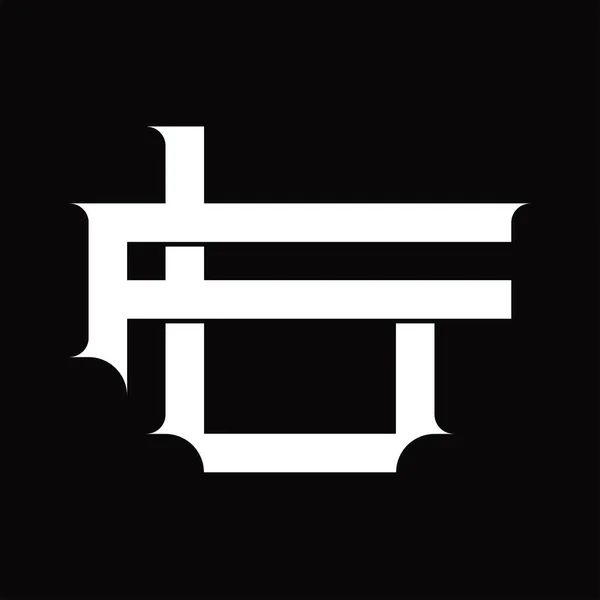 Logo Monogram Vintage Overlapping Linked Style White Design Template — Vettoriale Stock