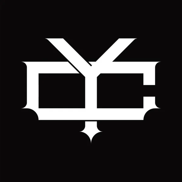 Logo Monogram Vintage Overlapping Linked Style White Design Template — Stock vektor