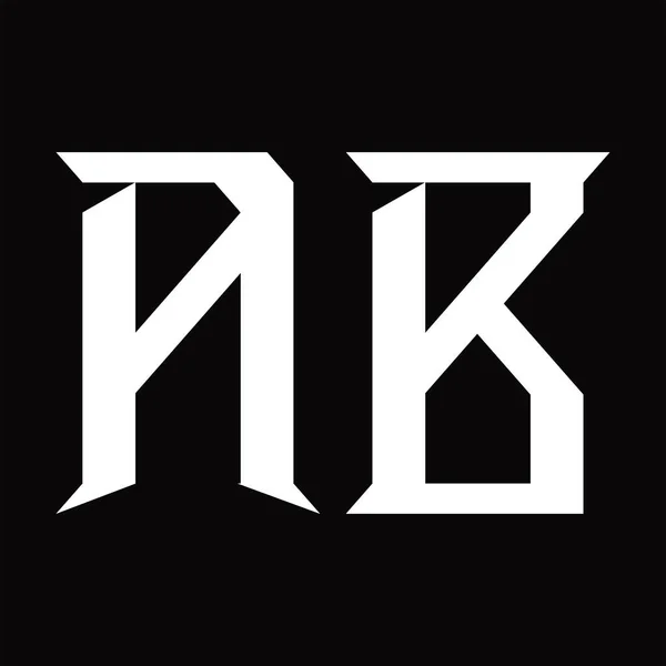 Kesme Şekilli Siyah Zemin Şablonlu Logo Monogramı — Stok Vektör