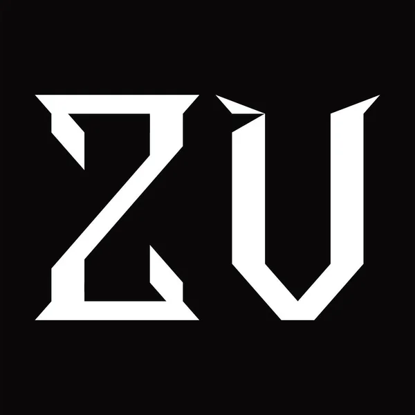 Logo Monogramm Mit Scheibenform Schwarzgrund Design Vorlage — Stockvektor