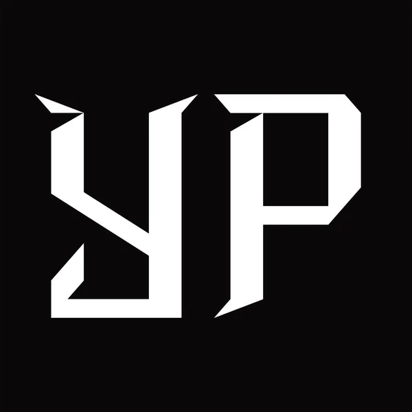 Dilimlenmiş Siyah Zemin Tasarım Şablonlu Logo Monogramı — Stok Vektör