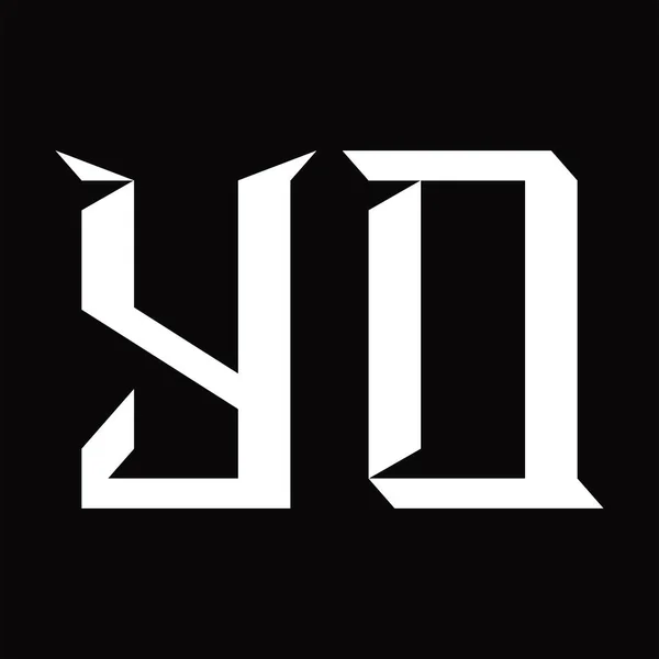 Dilimlenmiş Siyah Zemin Tasarım Şablonlu Logo Monogramı — Stok Vektör