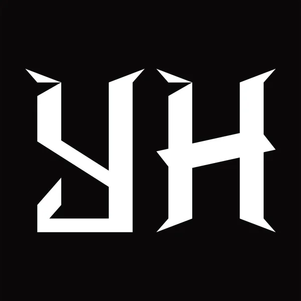 Yh标志标识符 带有片状黑土设计模板 — 图库矢量图片