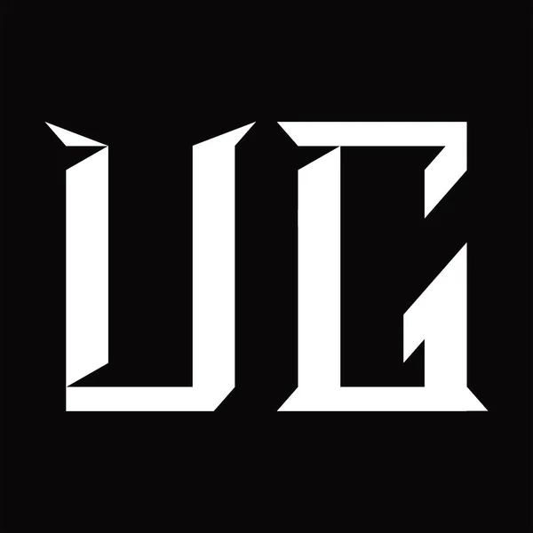 Logo Monograma Con Forma Rebanada Plantilla Diseño Blackground — Archivo Imágenes Vectoriales