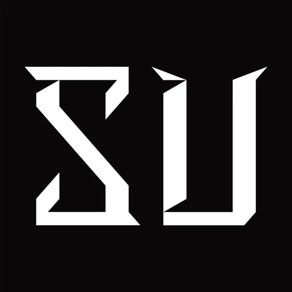 Монограмма Логотипа Шаблоном Чертежной Площадки Форме Ломтика — стоковый вектор