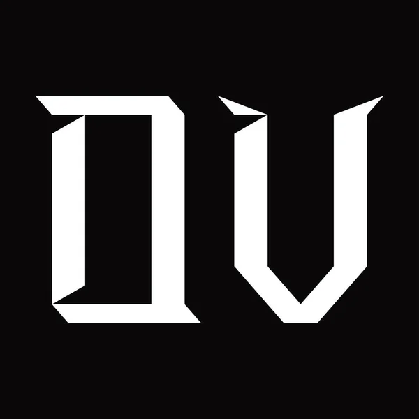 Dilimlenmiş Siyah Zemin Dizayn Şablonlu Logo Monogramı — Stok Vektör