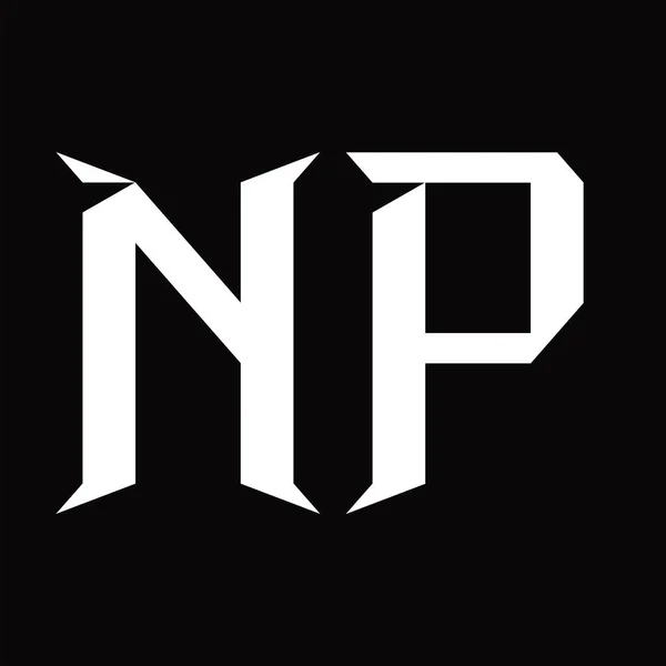 Npp 모노그램의 슬라이스 그라운드 템플릿 — 스톡 벡터