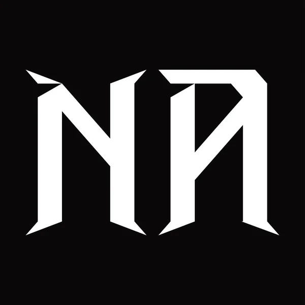 Nago Logo Monogram Slice Shape Blackground Design Template — 스톡 벡터