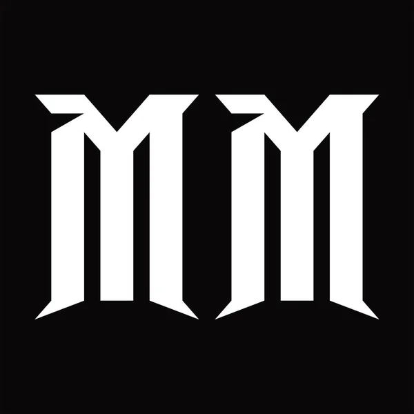 带有片状黑土设计模板的Mm标志主题图 — 图库矢量图片