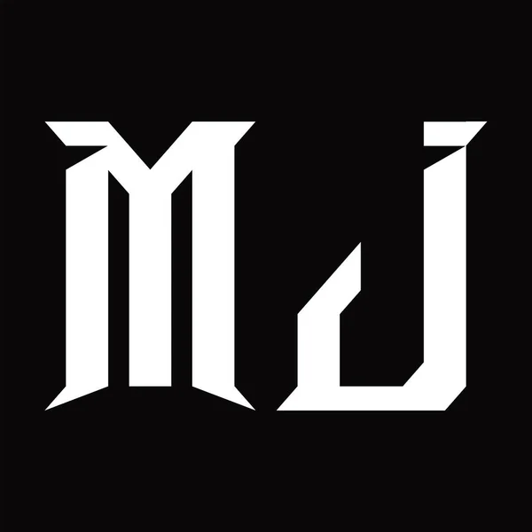带有片状黑土设计模板的Mj标志主题图 — 图库矢量图片