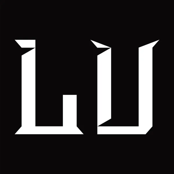 Монограмма Логотипа Шаблоном Чертежной Площадки Форме Ломтика — стоковый вектор