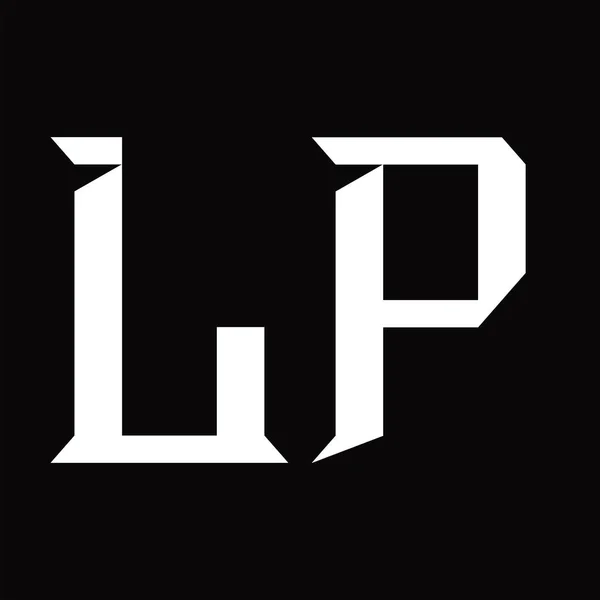 Llp Logo Monogram Slice Shape Blackground Design Template — 스톡 벡터