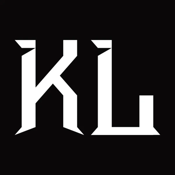 带有片状黑土设计模板的Kl标志主题图 — 图库矢量图片