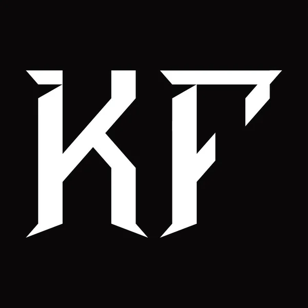 带有片状黑土设计模板的Kf标志主题图 — 图库矢量图片