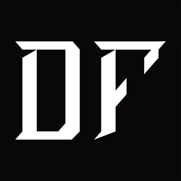 带有片状黑土设计模板的Df标志主题图 — 图库矢量图片