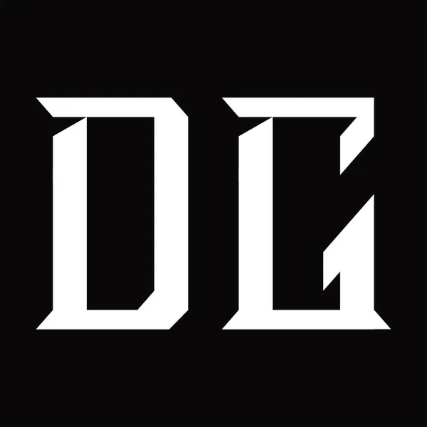 Logo Monogramı Dilimlenmiş Siyah Zemin Tasarım Şablonu — Stok Vektör