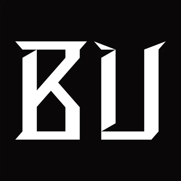 Dilimlenmiş Siyah Zemin Şablonlu Logo Monogramı — Stok Vektör