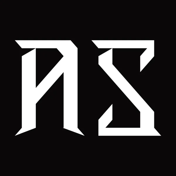 Monogramme Logo Avec Modèle Conception Sol Noir Forme Tranche — Image vectorielle