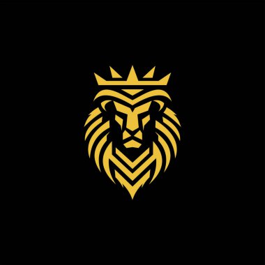 Çarpıcı siyah beyaz bir logo, taç takan bir aslan kafası içerir. Gücü ve liderliği sembolize eder. Markalaşmak için mükemmeldir..