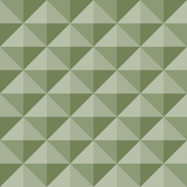 Zeytin Yeşili 'nin çeşitli tonlarında tekrarlanan üçgen şekiller içeren kusursuz bir geometrik desen dokulu bir etki yaratıyor..