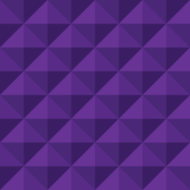 Patlıcan morunun çeşitli tonlarında tekrarlanan üçgen şekiller içeren kusursuz bir geometrik desen, dokulu bir etki yaratır..