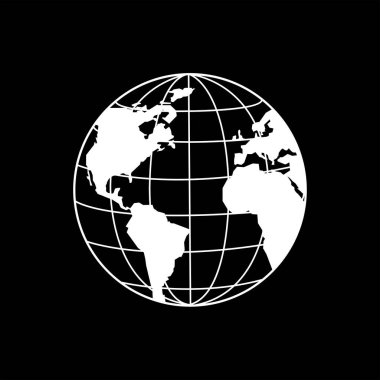 Beyaz dünya haritası, enlem boylam çizgilerine sahip kıtaları gösterir