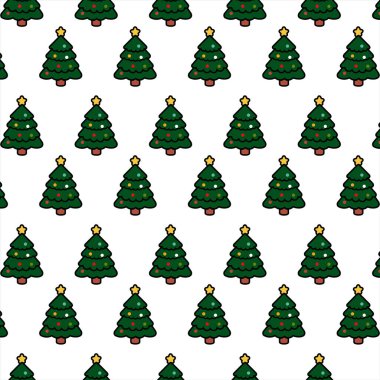 Bu neşeli desen, mevsimsel selamlama ve şenlik projeleri için ideal olan Noel ağaçlarını tekrarlıyor.