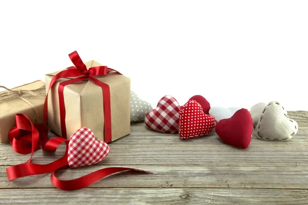 Assorted hearts with presents — Stock Photo, Image