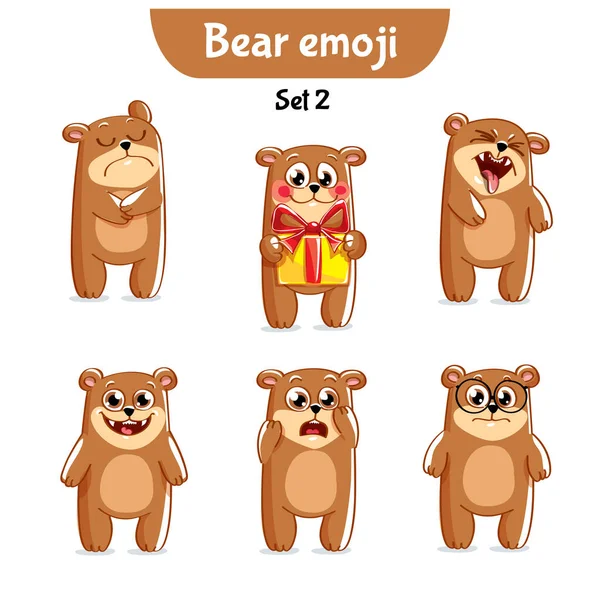 Wektor zestaw cute znaków niedźwiedź. Zestaw 2 — Wektor stockowy