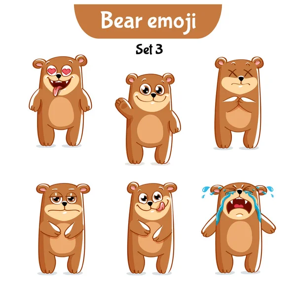 Wektor zestaw cute znaków niedźwiedź. Zestaw 3 — Wektor stockowy
