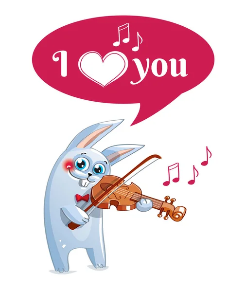 Haren spelar fiol. Kärlek — Stock vektor
