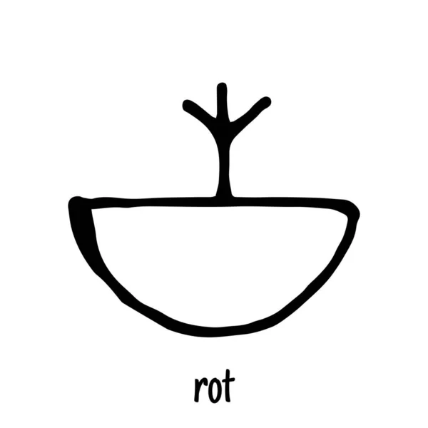 Simbol Rot Tangan digambar, Terisolasi Di Latar Belakang Putih, Vektor - Stok Vektor