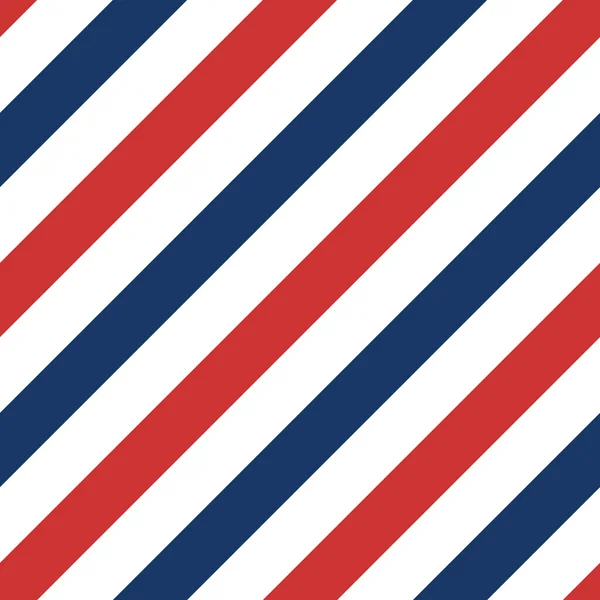 Nahtloses Muster mit roten, blauen und weißen Streifen. Friseurstangenmuster. Vektor — Stockvektor